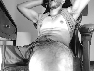 Sexy Boy Masturbates in Black and White