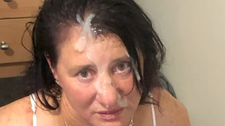 Sexy MILF wants a huge, creamy load all over her face & hair