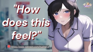 Hot enfermeira flertando dá uma atenção especial à sua virilha