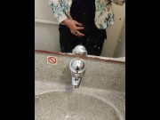Preview 2 of Pad bulge and Pissing Fetish in Airplane Toilet