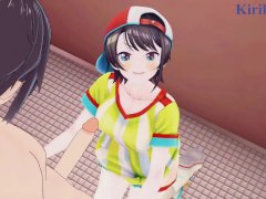 Oozora Subaru and I have intense sex in the restroom. - Hololive VTuber Hentai