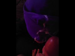 Covering my masked face in a huge cum facial