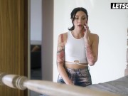 Preview 2 of Fucking My Stepsis With A Strapon. Charlotte Sins & Katie Kush / LETSDOEIT