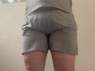 Rewetting grey shorts - Front and back view!