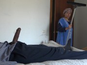 Preview 1 of This Muslim woman is SHOCKED !!! I take out my big black cock for my turkish maid.