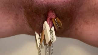 yanking clothespins off my pussy