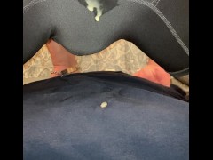 Giving myself my first anal creampie with syringe of fake cum, I liked how my ass kept leaking drops
