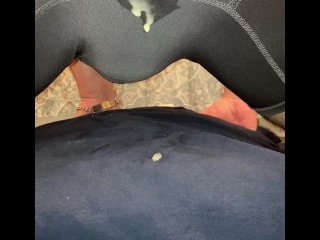 Giving myself my first anal creampie with syringe of fake cum, I liked how my ass kept leaking drops