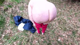 Completely naked titslapping in public