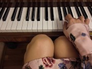Preview 2 of Piano lesson for a foot fetishist (my slave student sniffs socks, sniffs feet, bare feet) lesson 1