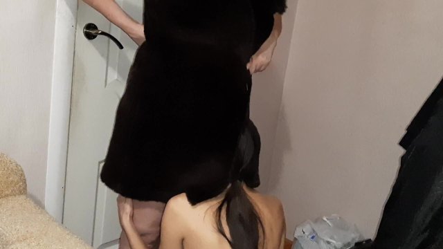 I lick the pussy of my neighbor with big tits under her fur coat - Lesbian_illusion