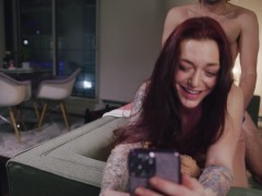 Young Couple fucks on the couch in front of camera
