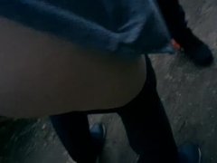 I show my breasts and my pussy on a path to meet a beautiful cock