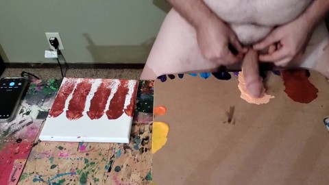 Dong Ross dick painting session: "Sky High"