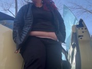 Preview 1 of Bbw pisses in public and gets caught