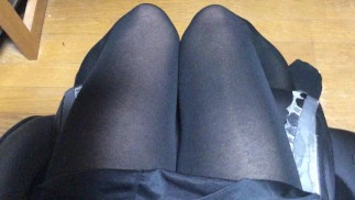 女装黒タイツローターオナニー