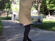 Preview 1 of Shemale dick flash in public park