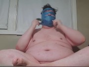 Preview 3 of Fat male tapes face fully cums with toys in ass