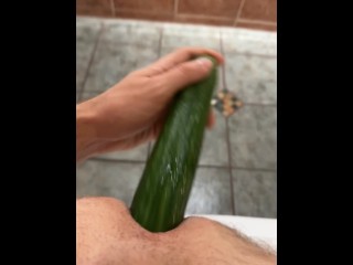 Quick Fuck my Ass with Big Cucumber