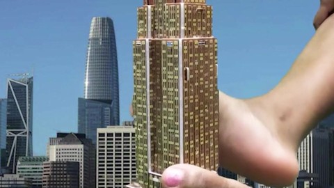 giantess feet vs building