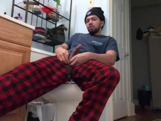 Jacking off Hard in Slutty Pajama Pants