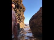 Preview 4 of Hot Latin man jerking off on the public beach nice cock