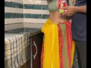 Preview 2 of Desi Aunty fucked in the kitchen on Holi Festival real Hindi Audio