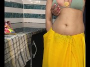 Preview 5 of Desi Aunty fucked in the kitchen on Holi Festival real Hindi Audio