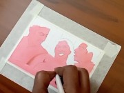 Preview 1 of Erotic Art Or Drawing Of  Sexy Indian Married Woman Having A Steamy Affair With Her Two Boyfriends