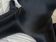 Preview 5 of Spandex masturbation with black dildo