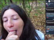 Preview 3 of Passionate blowjob in outdoor woods.✈️