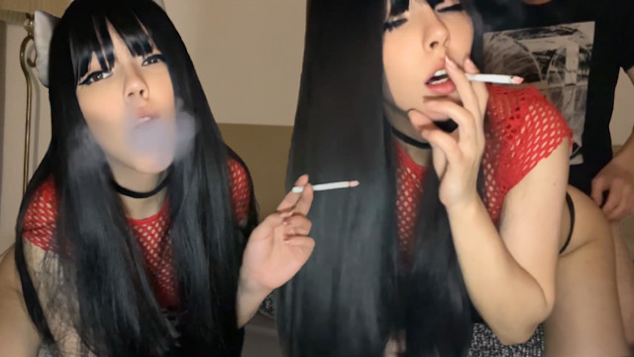 smoking cigarettes and fucking Goth Girl getting fucked by step dad while she smokes (full vid on my  0nlyfans/ManyVids)