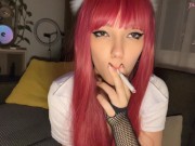 Preview 6 of Redhead alt girl smoking for you (full vid on my 0nlyfans/ManyVids)