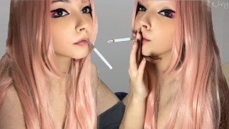 Pink Hair Egirl smoking with her stepdad before sex (full vid on my 0nlyfans/ManyVids)