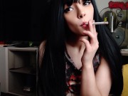 Preview 4 of Cute Goth Girl Smoking in your house (full vid on my 0nlyfans/ManyVids)
