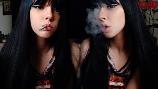 Cute Goth Girl Smoking in your house (full vid on my 0nlyfans/ManyVids)