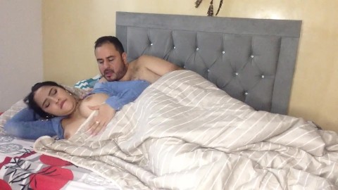 I caress my pussy next to my brother-in-law, he wakes me up and fucks me really well and I climb on