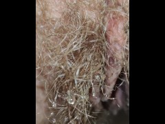 Hot Milf Hairy Pussy Spreads Pee All over Close Up porn videos