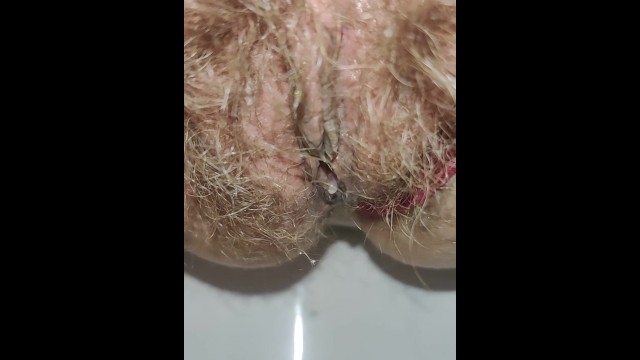 Schoolgirl with Small Ass but Big Hairy Pussy Pissing for you ...