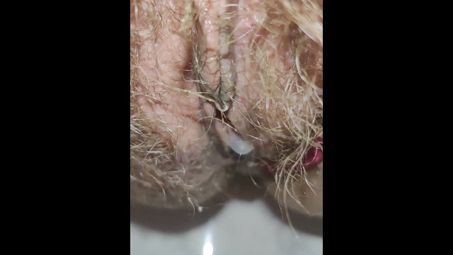 Schoolgirl with Small Ass but Big Hairy Pussy Pissing for you ...