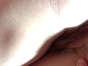 Preview 4 of Long, blonde pussy hair show at home.  POV