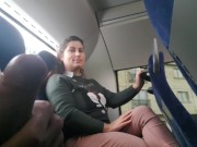 Preview 2 of Voyeur seduces Milf to Suck&Jerk his Dick in Bus