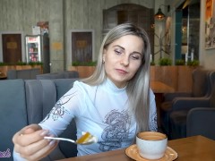 Remote Controlled Vibrator In Crowded Cafe - Letty Black