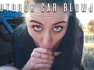 Outdoor Car Blowjob / Cum Swallow