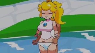 prinses is ontrouw aan Mario en ze neuken haar zeer rijke ongecensureerde hentai