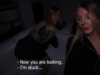 Screen Capture of Video Titled: The game of hide and seek ended for the stepsister with the fact that she got stuck...