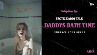 Daddy Roleplay: Papi hace el amor a tus agujeros en la bañera