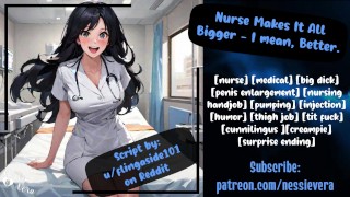 Verpleegster maakt het allemaal groter - ik bedoel, beter | Audio rollenspel