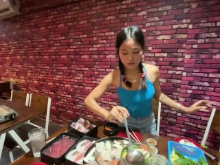 Sex after Dinner Date with Sexy Skinny Beautiful Teen Girl