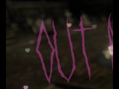 Goth Whore fucks herself in a cemetery